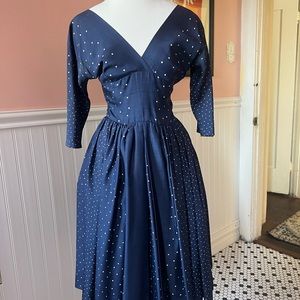 SOLD Mitzi Morgan 1950s vintage silk dress xs